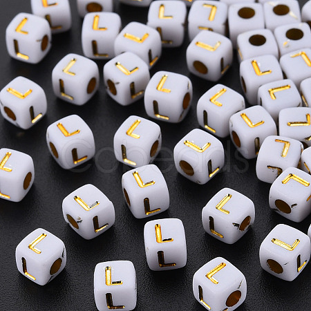 Opaque White Acrylic Beads X-MACR-Q242-010L-1
