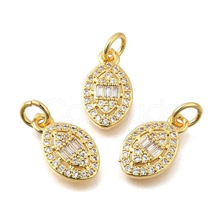 Brass Micro Pave Cubic Zirconia Pendants KK-U072-12G-1