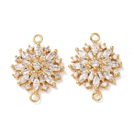 Brass Pave Clear Cubic Zirconia Connector Charms CU-CBA4579-05G-B-1