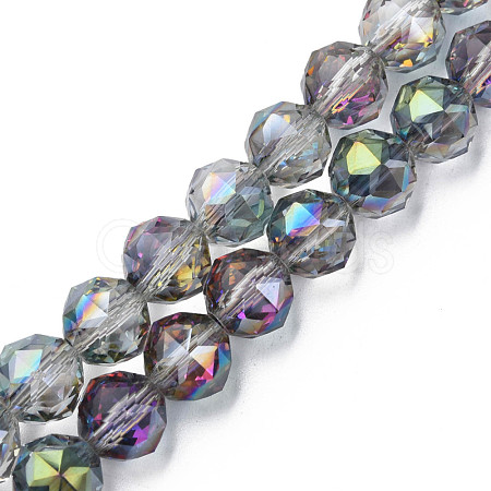 Electroplate Transparent Glass Beads Strands EGLA-N002-34B-C10-1