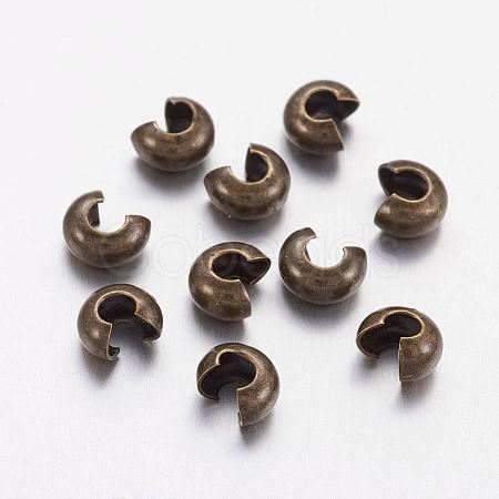 Brass Crimp Beads Covers X-KK-H291-NFAB-NF-1