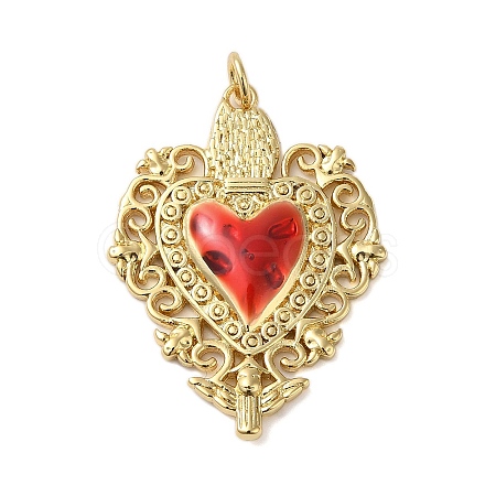 Rack Plating Brass Enamel Pendants KK-S372-01G-05-1