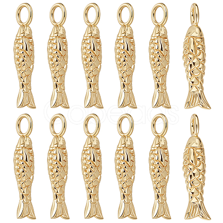 12Pcs Brass Pendants KK-BC0015-37-1