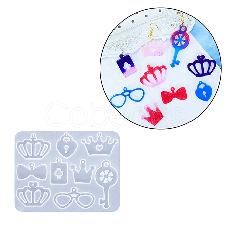 Crown Glasses Lock Pendant DIY Silicone Molds SIMO-C012-01C-1