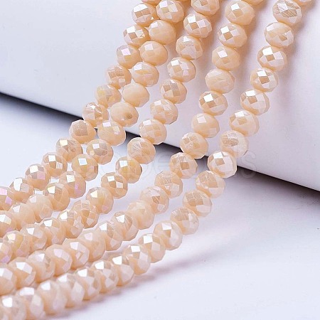 Electroplate Glass Beads Strands EGLA-A034-P1mm-B02-1