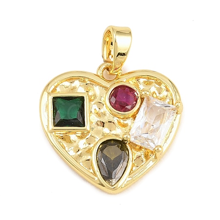 Valentine's Day Brass Micro Pave Cubic Zirconia Pendants KK-T086-01D-1