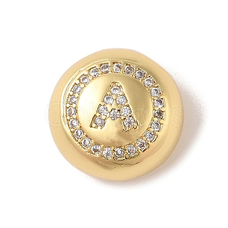 Rack Plating Brass & Cubic Zirconia Pendants KK-Z047-07G-A-RS-1