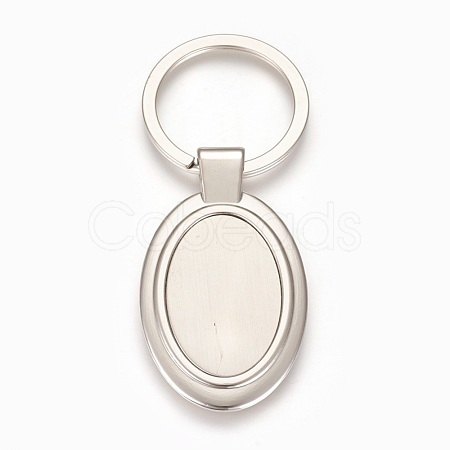 Zinc Alloy Cabochon Settings Keychain KEYC-E028-10P-1