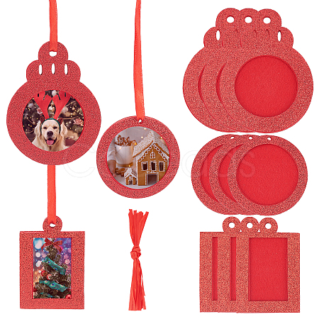 Non Woven Fabric Glitter Photo Frame Card HJEW-GF0001-24-1