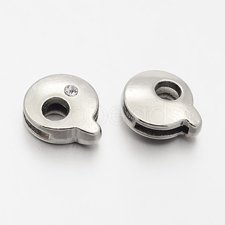 Letter Slider Beads for Watch Band Bracelet Making ALRI-O012-Q-NR-1