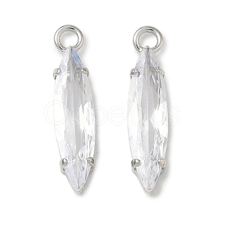 Brass Pave Clear Cubic Zirconia Pendants CU-CBAD360-09P-03-1