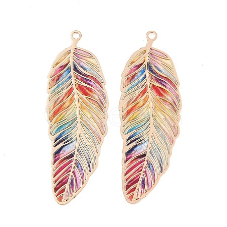 Spray Painted Brass Pendants KK-CBACEE9-01KCG-01-1