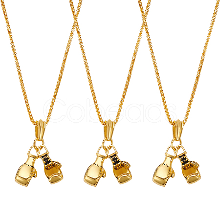 4Pcs Alloy Gloves Pendant Necklaces NJEW-UN0001-62AG-1