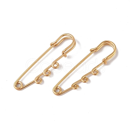 Ion Plating(IP) 304 Stainless Steel Safety Pins Brooch Findings X-STAS-I673-06G-1
