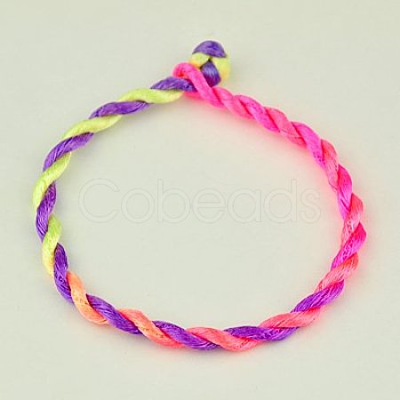 Nylon Rattail Satin Cord Bracelet Making AJEW-JB00019-07-1
