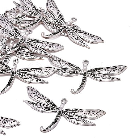 Dragonfly Alloy Pendant Rhinestone Settings PALLOY-A11-3641-AS-FF-1