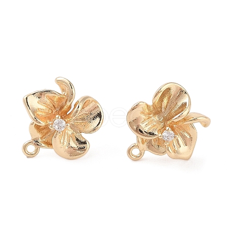 Brass Stud Earring Findings KK-N256-06G-1