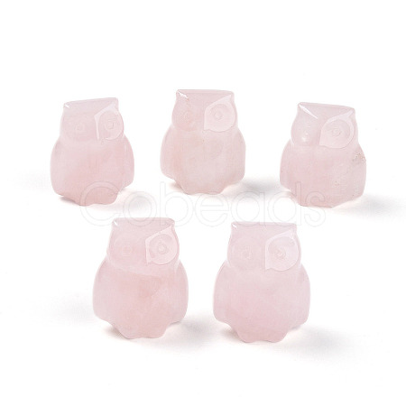 Natural Rose Quartz Owl Display Decorations G-N345-04B-1