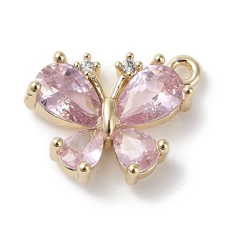 Brass Micro Pave Cubic Zirconia Charms X-KK-G491-28G-03-1