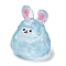 Luminous Resin Cute Little Rabbit Ornaments, Glow in the Dark, Micro Landscape Decoration, Light Sky Blue, 25x22x19.5mm