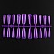 Solid Color Plastic Seamless Toe False Nail, Practice Manicure Nail Art Tool, Purple, 26~32x6~13mm, 20pcs/set.