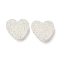 Resin Beads, with Rhinestone, Drusy Heart, White, 17x19x10.5mm, Hole: 1.6mm