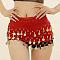 72 Coin Sequins Gauze Belly Dance Waist Belt, Golden, FireBrick, 1400mm