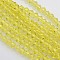 Bicone Glass Beads Strands, Faceted, Yellow, 4x4mm, Hole: 1mm, about 82~85pcs/strand, 30.5~31cm