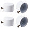 Iron Curtain Rod Seal Flat Head, Curtain Rod Cap Finials, with Screw, White, 32.5x22.5mm, Inner Diameter: 28.5mm