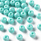 Opaque Acrylic Beads, Round, Pale Turquoise, 6x5mm, Hole: 1.8mm, about 4400pcs/500g