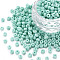 6/0 Glass Seed Beads, Macaron Color, Round Hole, Round, Medium Sea Green, 4~4.5x3mm, Hole: 1~1.2mm, about 4500pcs/bag, about 450g/bag.