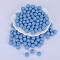 Round Silicone Focal Beads, Chewing Beads For Teethers, DIY Nursing Necklaces Making, Light Sky Blue, 15mm, Hole: 2mm