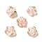 Handmade Lampwork Beads, Flower, Sandy Brown, 14.5~15x15~15.5x6.5~8mm, Hole: 1~1.2mm