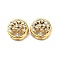 Ion Plating(IP)  304 Stainless Steel Slide Charms, with Rhinestone, Real 18K Gold Plated, Tree, 10.5x5mm, Hole: 2.2x6.5mm