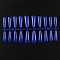 Solid Color Plastic Seamless Toe False Nail, Practice Manicure Nail Art Tool, Prussian Blue, 26~32x6~13mm, 20pcs/set.