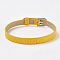 PU Leather Watch Band Strap, Watch Belt, Fit Slide Charms, with Iron Clasps, Platinum, Yellow, 8-3/4 inch(22.3cm), 7.5x1.5mm