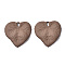 Spray Painted Alloy Pendants, Cadmium Free & Lead Free, Leaf, Saddle Brown, 31x30x4mm, Hole: 2mm