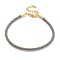 Polyester Cord Braided Bracelet Makings, with Stainless Steel Claw Lobster Clasps, Brass Findings, Long-Lasting Plated, Silver, 7-3/8 inch(18.8cm)