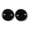 Spray Painted 201 Stainless Steel Connector Charms, Flat Round, Black, 8x1mm, Hole: 1.2mm