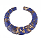 Assembled Bronzite and Synthetic Lapis Lazuli Beads Strands, Graduated Pendant Beads, Trapezoid, 24~35x16~28x5.5~6mm, Hole: 1~1.5mm, 15pcs/set, 11.81 inch/strand