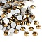 Glass Flat Back Rhinestone, Grade A, Back Plated, Faceted, Half Round, Aurum, 6.3~6.5mm, about 288pcs/bag