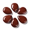 Natural Red Jasper Pendants, Teardrop Charms, 22.5~25x17~18x7mm, Hole: 1.6mm