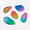 Natural Slice Agate Cabochons, Nuggets, Dyed, Two Tone, Mixed Color, 48~78x28~50x4.5~6mm