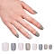 Nail Art Sets, with 24pcs Plastic Nail Tips, 24pcs Double Side Jelly Nail Glue , Slate Gray, 14.5~23x7~14mm, about 24pcs/set