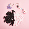 100Pcs 2 Colors Plastic Badge Strap Clip Carabiner Keychain Key Chain Connector Plastic Keychain Clip for Card Holder JX292A-5