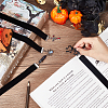 Halloween Theme Velvet Ribbon Bookmark AJEW-AB00016-3