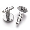 Tarnish Resistant Flat Round Stainless Steel Cuffinks STAS-P207-08P-D-2