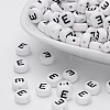 Acrylic Horizontal Hole Letter Beads X-PL37C9070-E-1