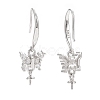 Rhodium Plated 925 Sterling Silver Earring Hooks STER-D035-33P-2