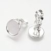 Brass Clip-on Earring Settings LS-KK-I007-S-NF-2